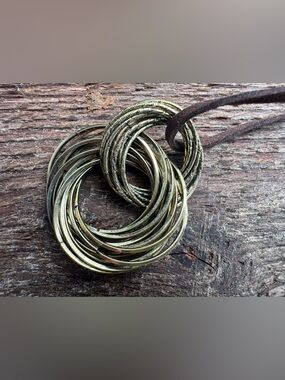 Stacked Gold Tone Hoop Pendant Necklace - Women Jewelry